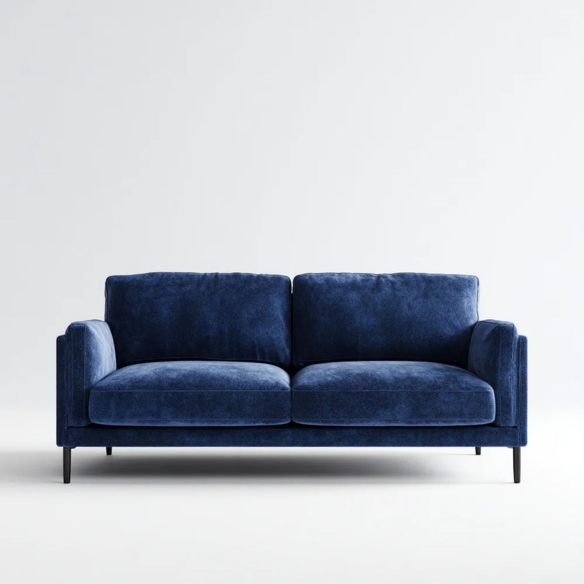 Sofa dwuosobowa granatowa z weluru poliestrowego 160 x 85 x 82 cm