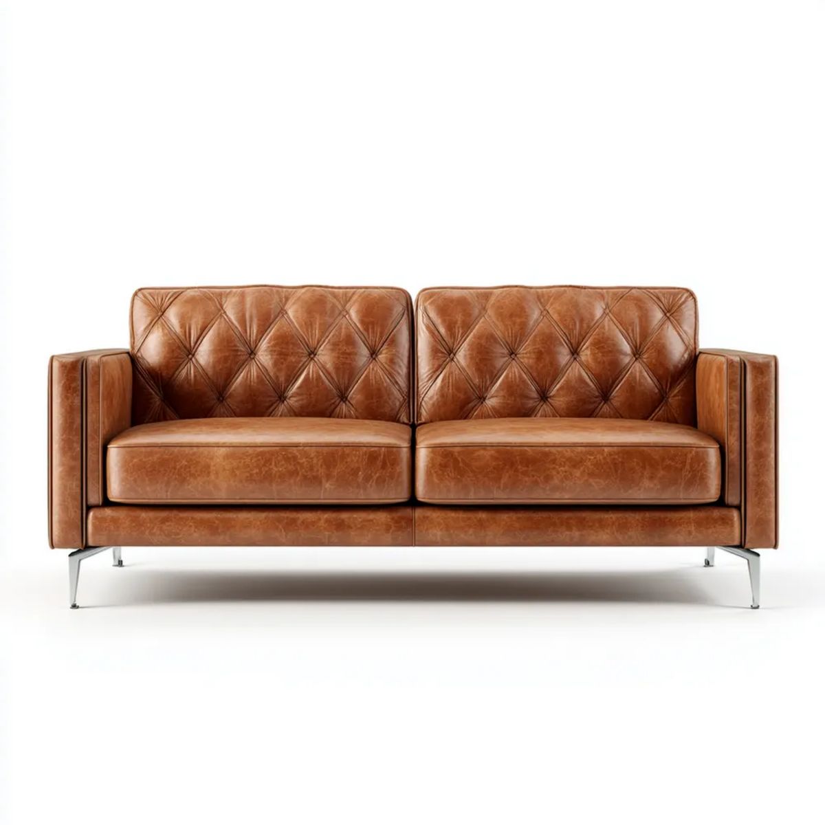 Dwuosobowa sofa ze skóry syntetycznej PU brązowa 160 × 85 × 85 cm