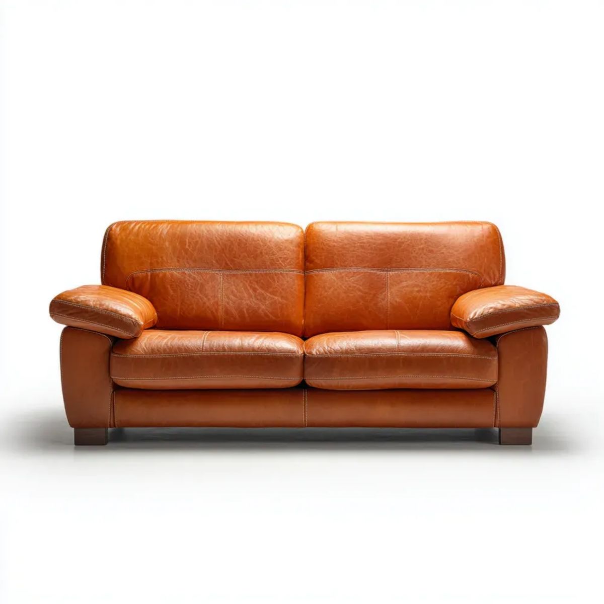 Sofa 2-osobowa koniakowa z tapicerką PU 160 × 90 × 90 cm