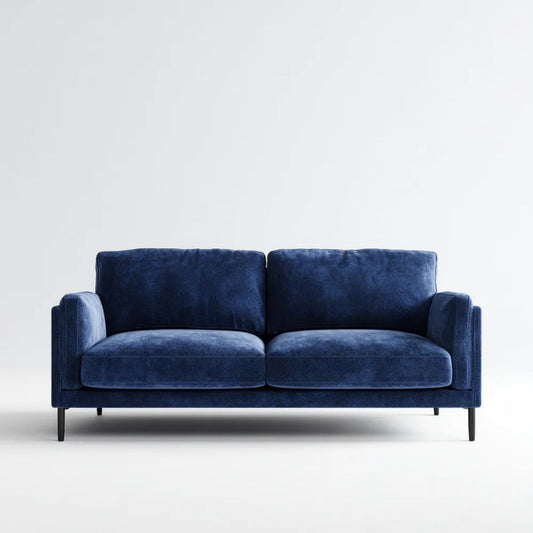 Sofa dwuosobowa granatowa z weluru poliestrowego 160 x 85 x 82 cm