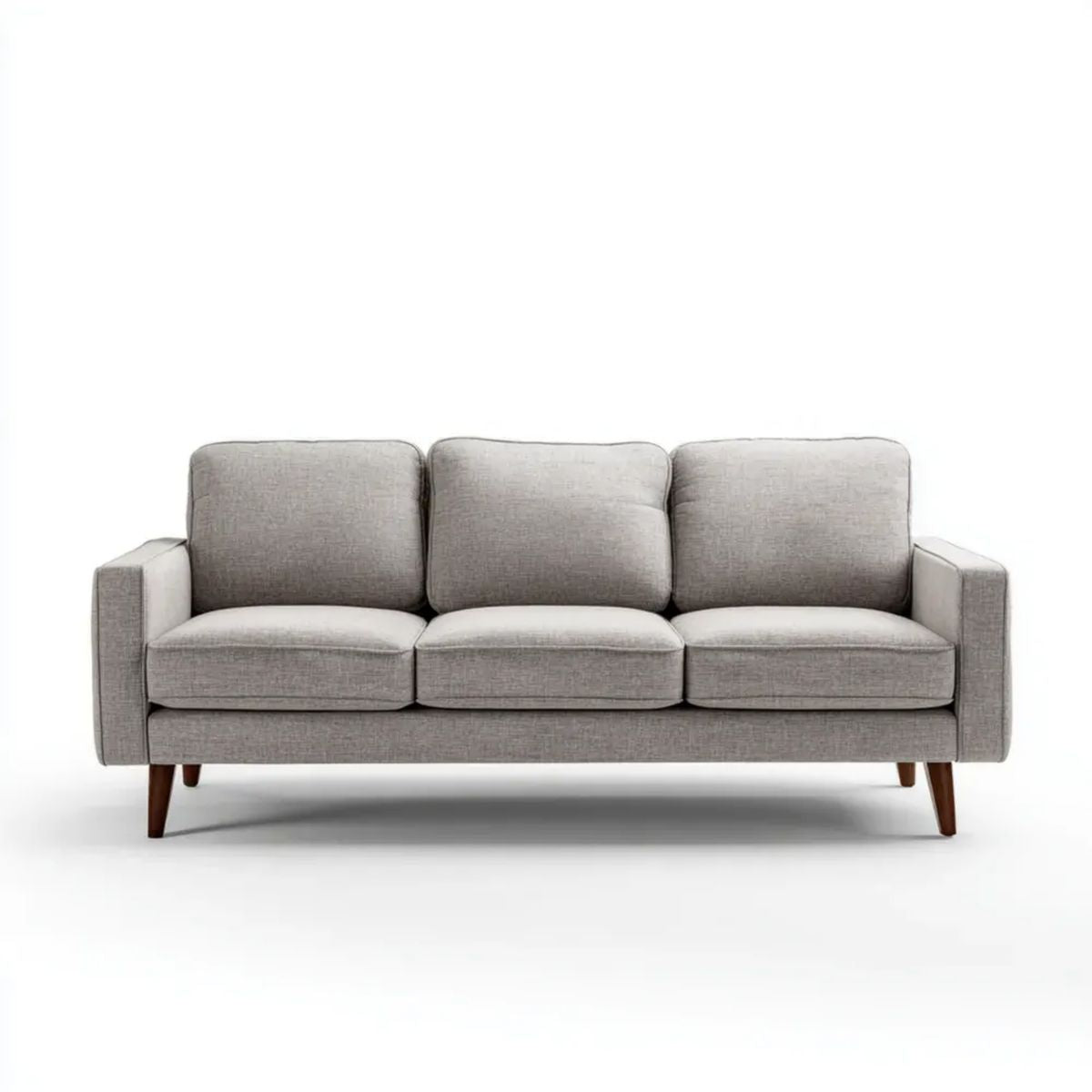 Trzyosobowa sofa szara z tapicerką poliestrową, 210 x 86 x 85 cm