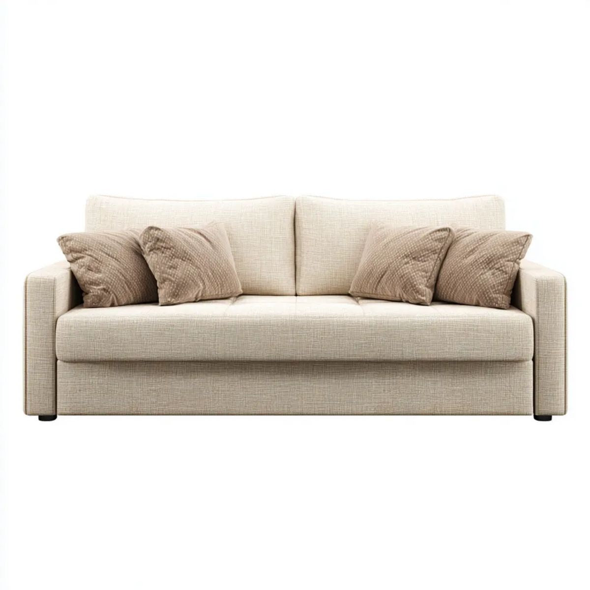 Trzyosobowa sofa beżowa z tkaniny 220 x 90 x 85 cm