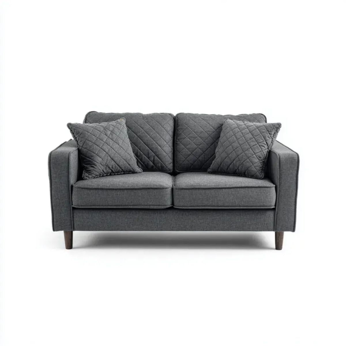 Grafitowa sofa dwuosobowa z tapicerką poliestrową 160 x 85 x 86 cm