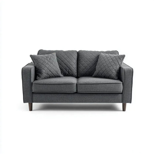 Grafitowa sofa dwuosobowa z tapicerką poliestrową 160 x 85 x 86 cm