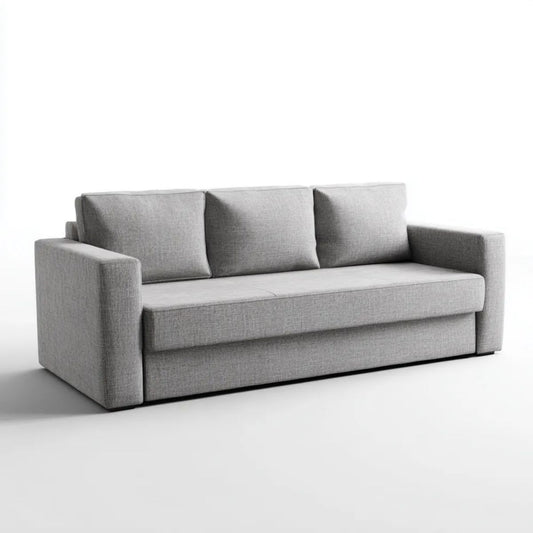 Trzyosobowa sofa rozkładana z tkaniny, jasnoszara, 220 x 90 x 85 cm