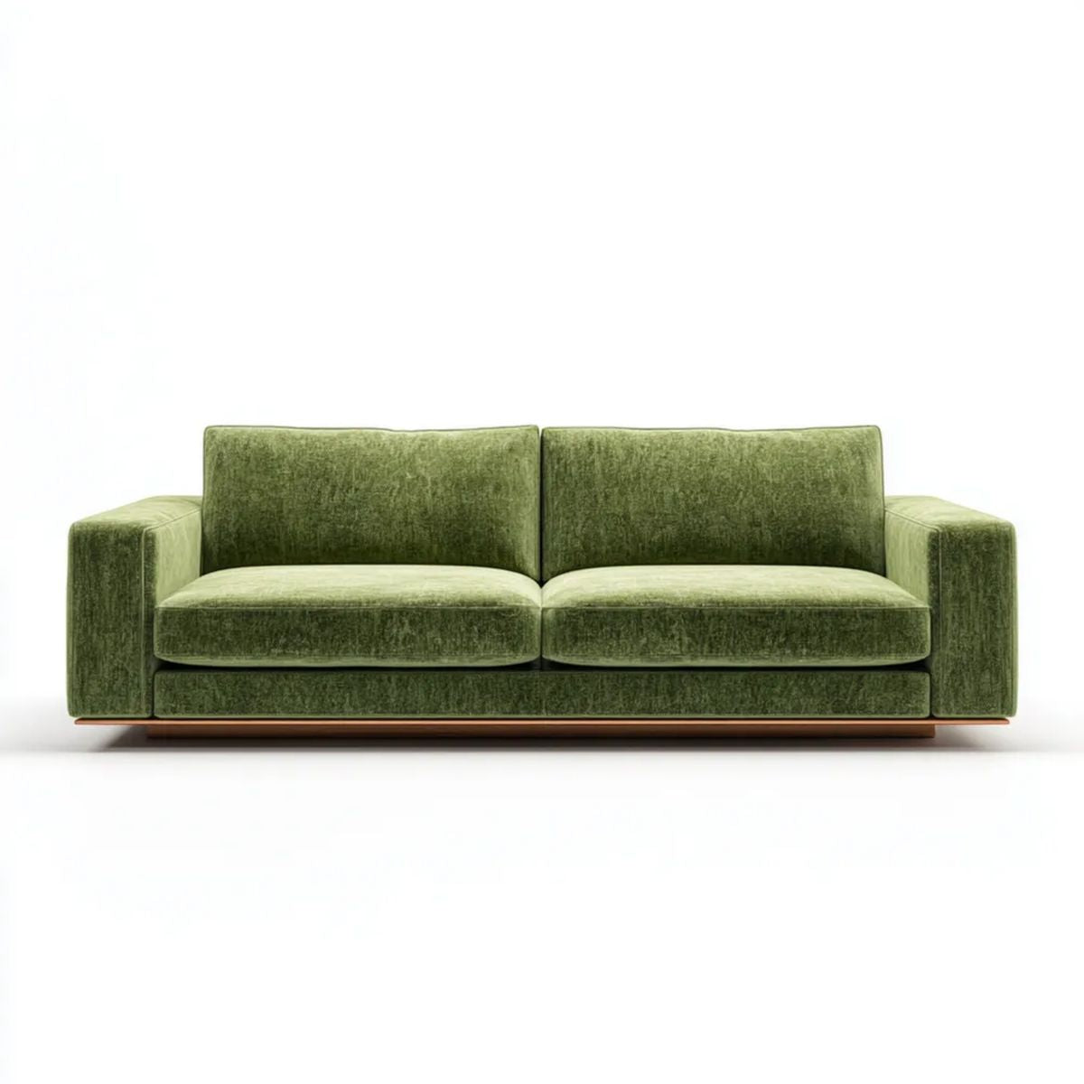 Sofa dwuosobowa zielona z tapicerką welurową z poliestru 210 x 92 x 82 cm