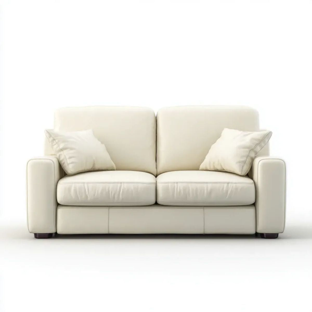 Sofa dwuosobowa kremowa z tapicerką PU 170 x 90 x 88 cm