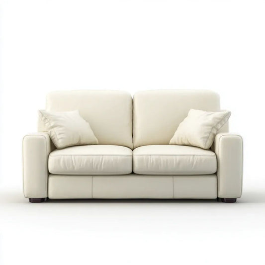 Sofa dwuosobowa kremowa z tapicerką PU 170 x 90 x 88 cm