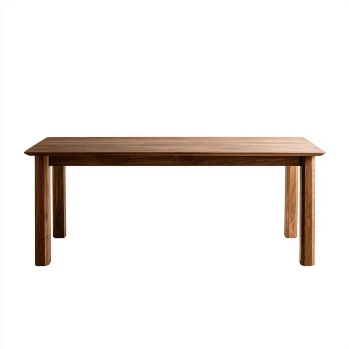 Brązowy drewniany stół do jadalni z litego drewna orzechowego 180 x 90 x 75 cm, prostokątny